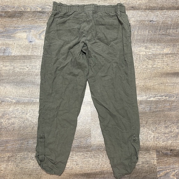 Green Comfortable Cargo Drawstring Pants - Picture 3 of 3